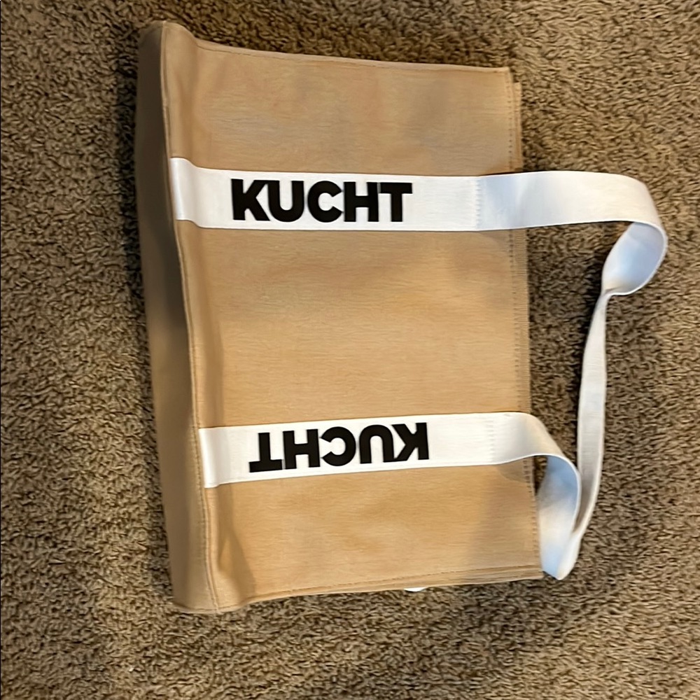Kucht Beige Tote Bag with White Straps